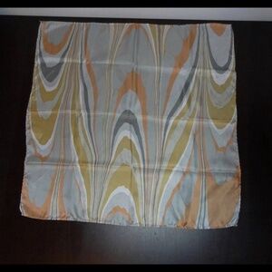 Vintage Baar & Beards Square Hair/Neck Scarf w/Abstract Swirl/Wood Grain Design